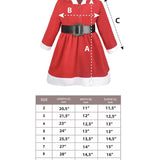 Girls Christmas Santa Sparkle Hood Red Dress