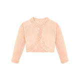 Little Girls' Knit Long Sleeve Button Closure Bolero Cardigan Shrug