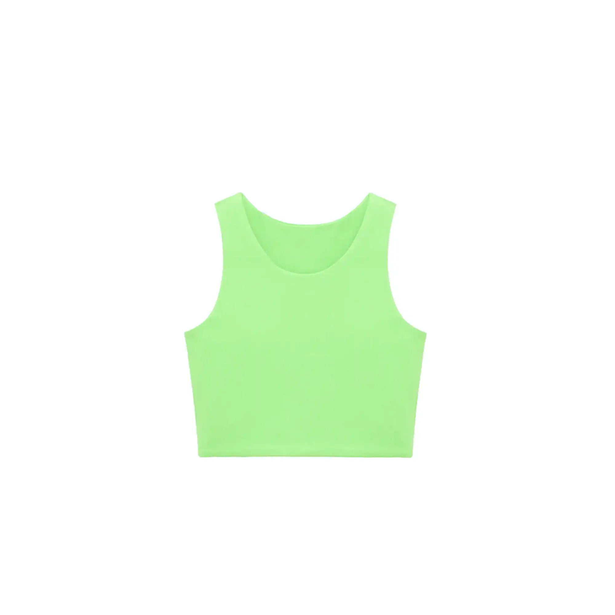 Girls' Double Lined Sleeveless Basic Crop Tank Top