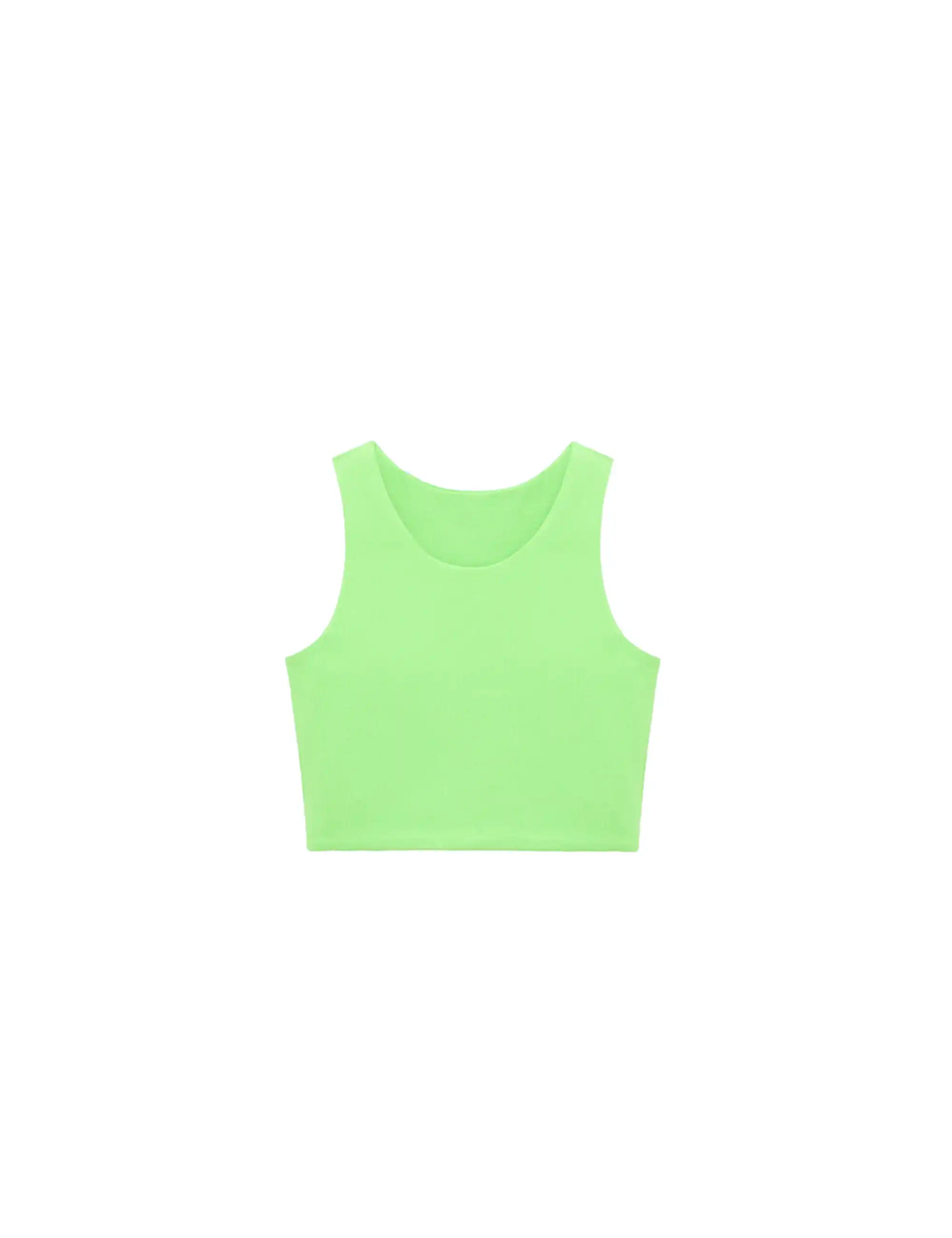 Girls' Double Lined Sleeveless Basic Crop Tank Top