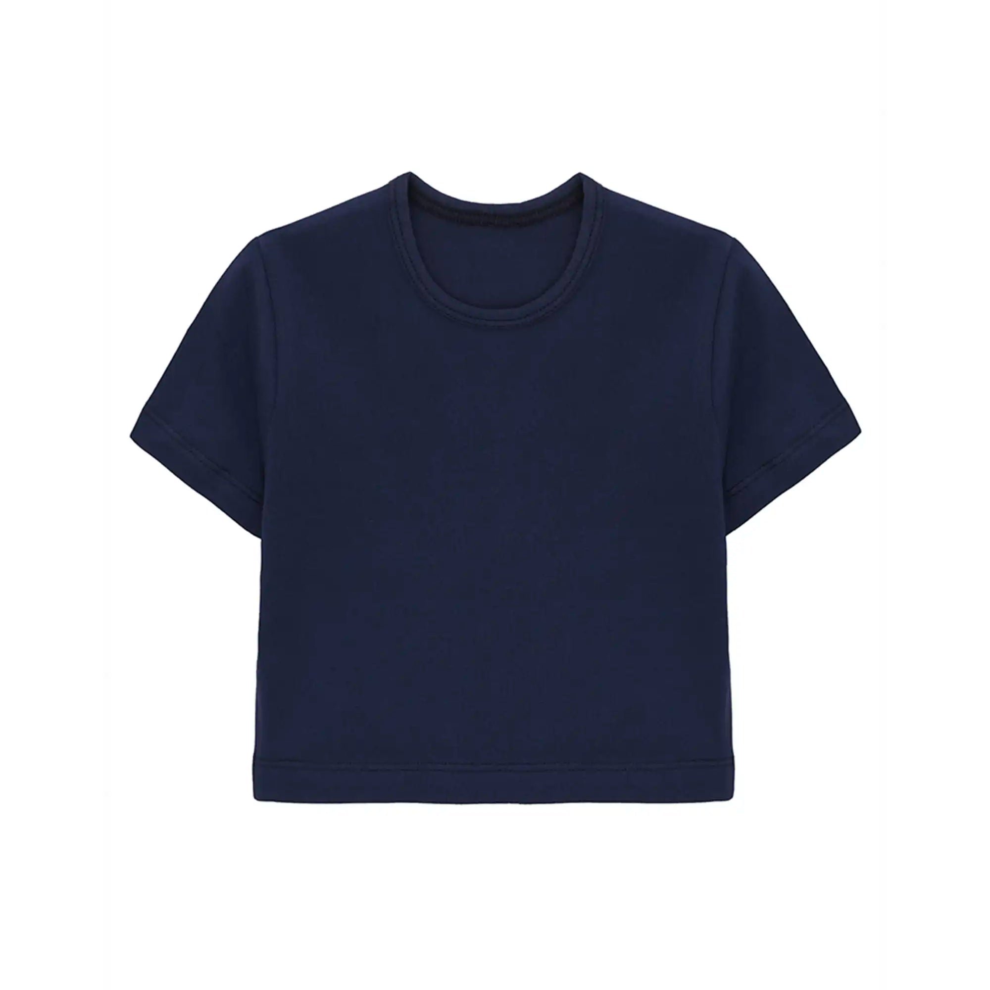 Girls Short Sleeve Crewneck Crop Top Tee