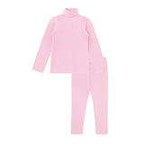 Toddler Cotton Basic Turtleneck Shirt & Leggings Set