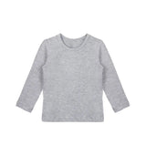 Little Girls Cotton Long Sleeve Basic Crewneck T-Shirt