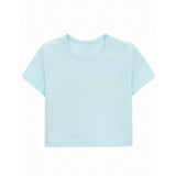 Girls Short Sleeve Crewneck Crop Top Tee