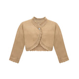 Girls' Bolero Cardigan Shrug Knit Long Sleeve Button Closure