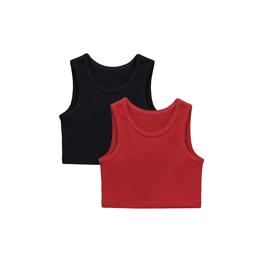 Girls 2-Pack Basic Cropped Tank Top