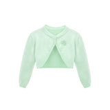 Baby Flower Detailed Buttoned Bolero Cardigan