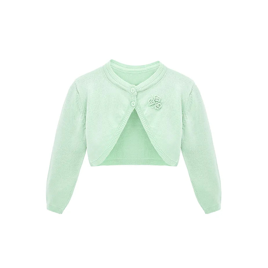 Baby Flower Detailed Buttoned Bolero Cardigan