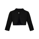 Girls' Bolero Cardigan Shrug Knit Long Sleeve Button Closure