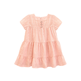 Toddler Cotton Floral Embroidered Short Sleeve Dress
