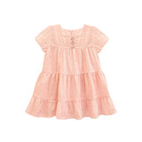 Toddler Cotton Floral Embroidered Short Sleeve Dress