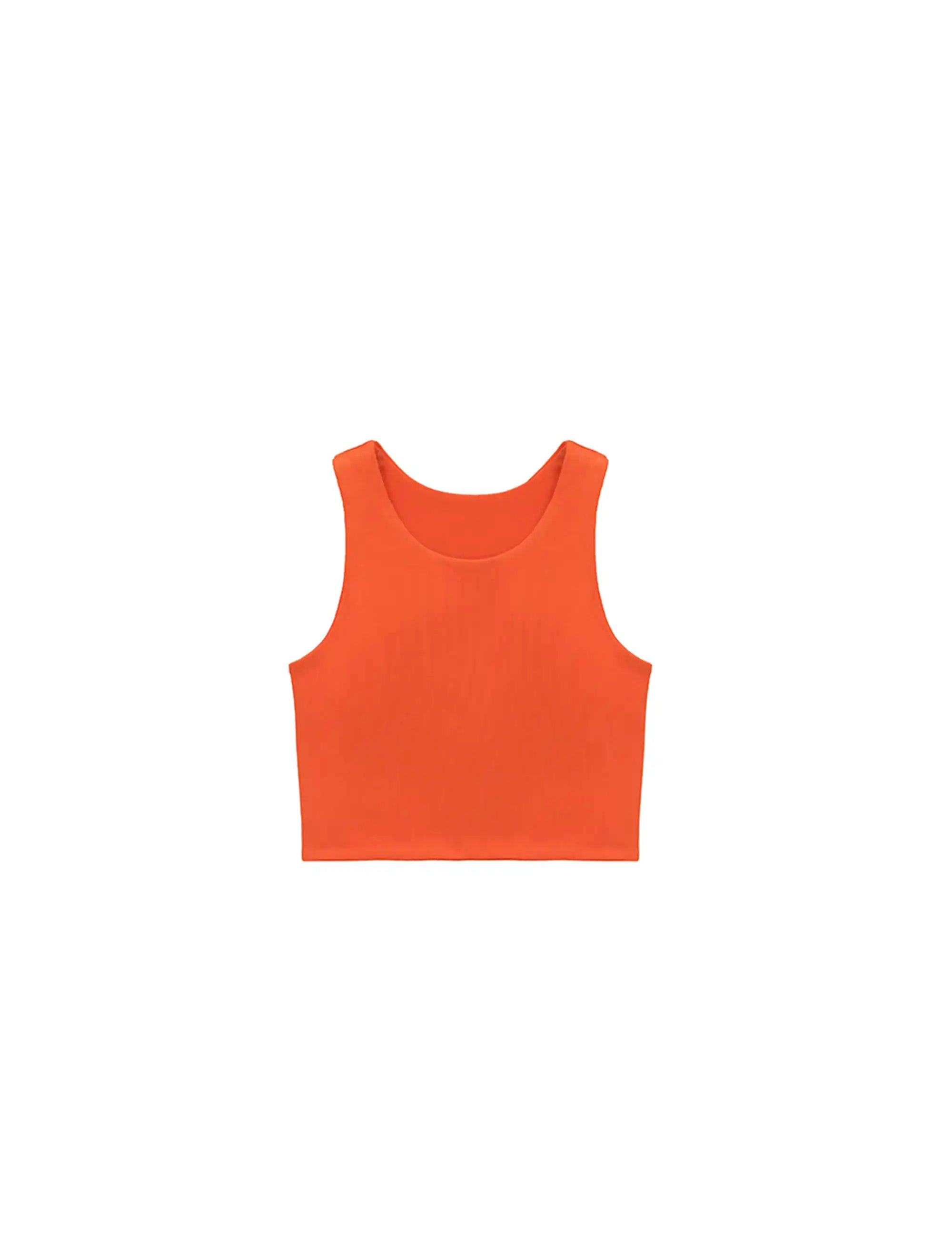 Girls' Double Lined Sleeveless Basic Crop Tank Top