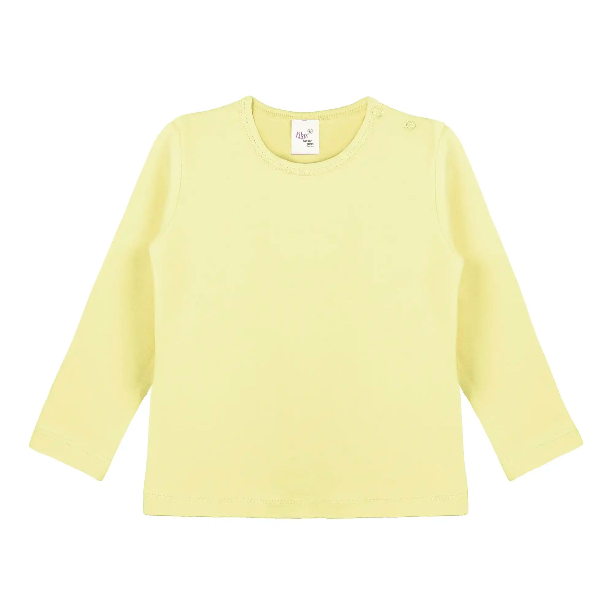 Baby Girls' Basic Long Sleeve Round Neck T-Shirt