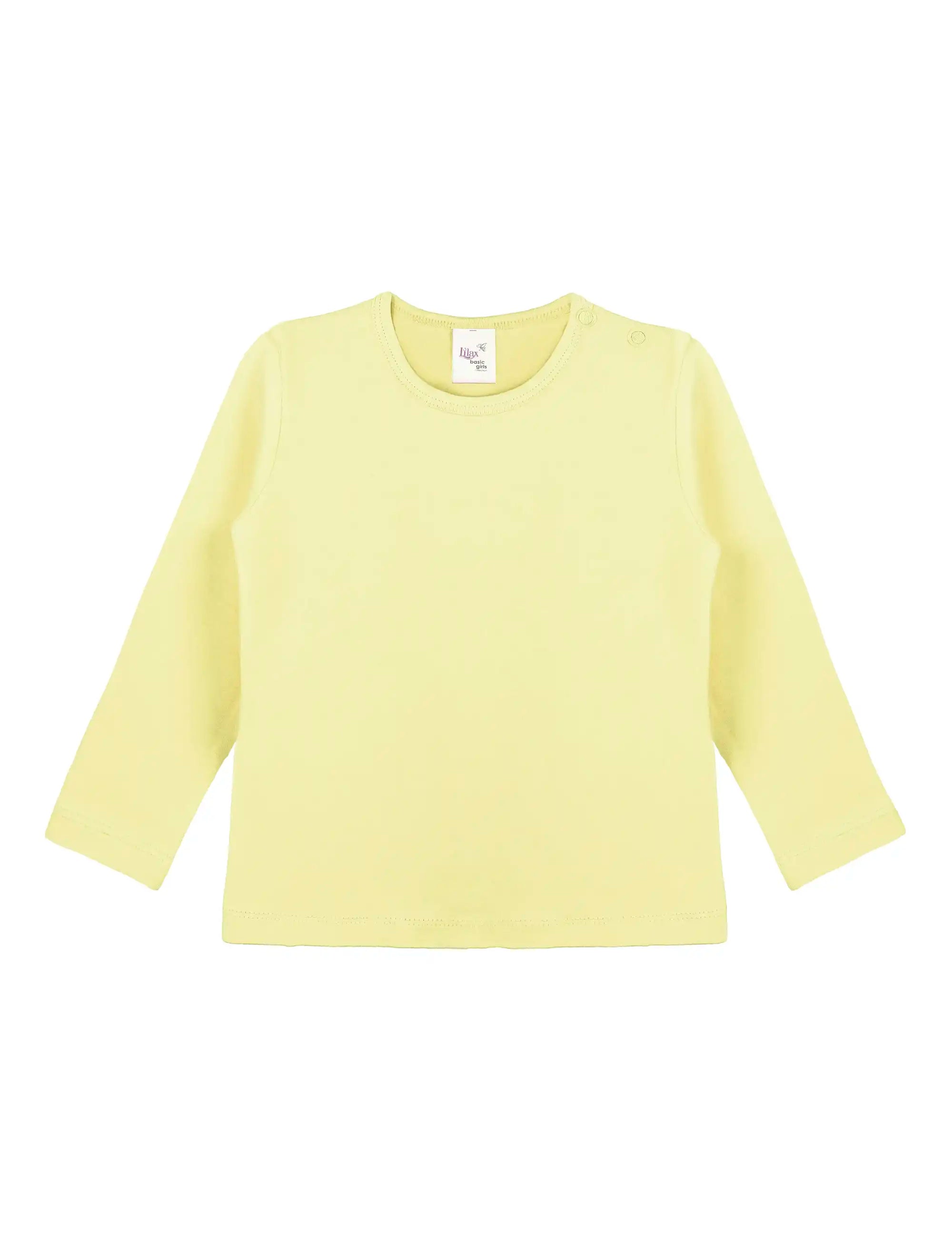 Baby Girls' Basic Long Sleeve Round Neck T-Shirt