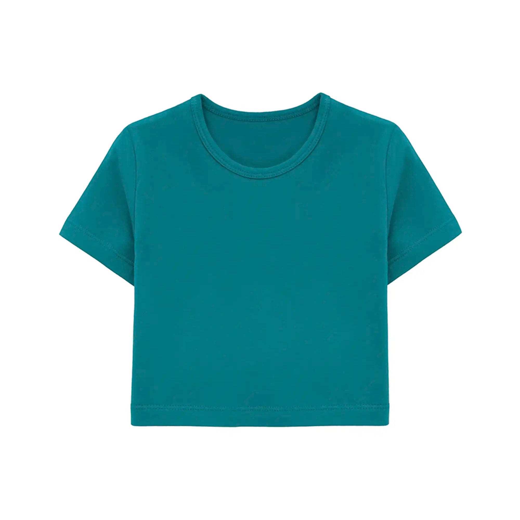 Girls Short Sleeve Crewneck Crop Top Tee