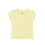 Baby Cotton Puff Sleeve Basic Crewneck T-Shirt