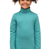 Girls' Basic Long Sleeve Turtleneck Cotton T-Shirt