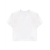 Girls Short Sleeve Crewneck Crop Top Tee