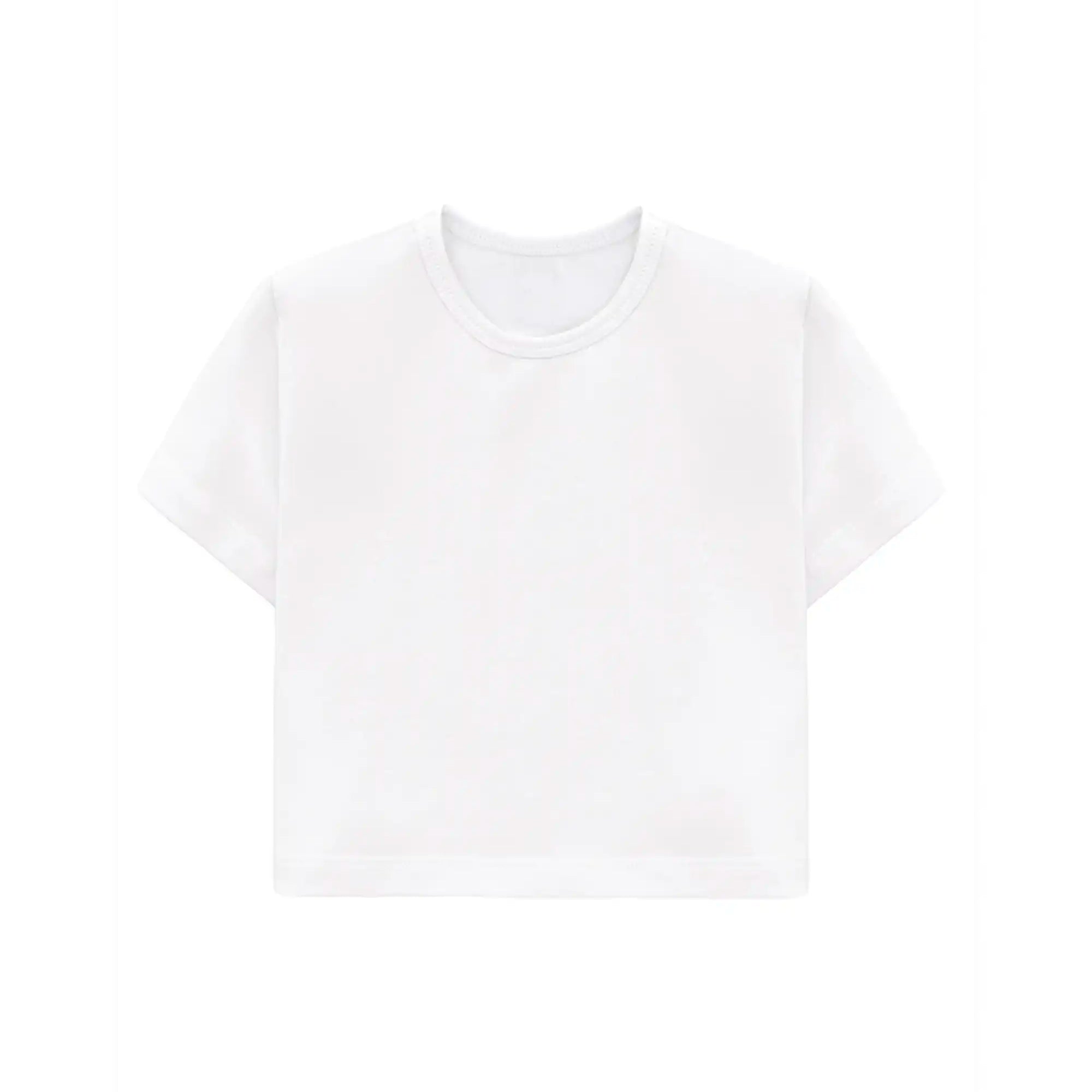Girls Short Sleeve Crewneck Crop Top Tee
