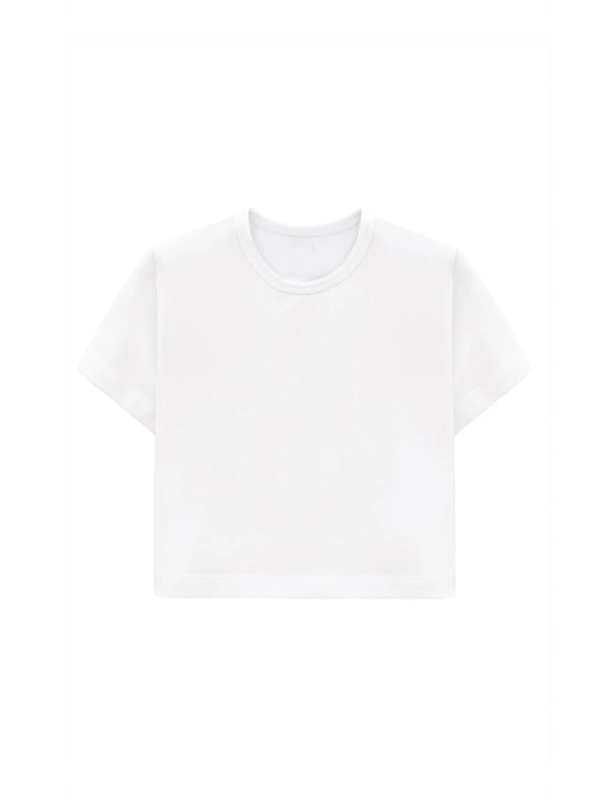 Girls Short Sleeve Crewneck Crop Top Tee