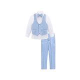 Boys 4-Piece Slim Fit Textured Suit Set
