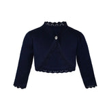 Little Girls' Knit Long Sleeve Button Closure Bolero Cardigan Shrug
