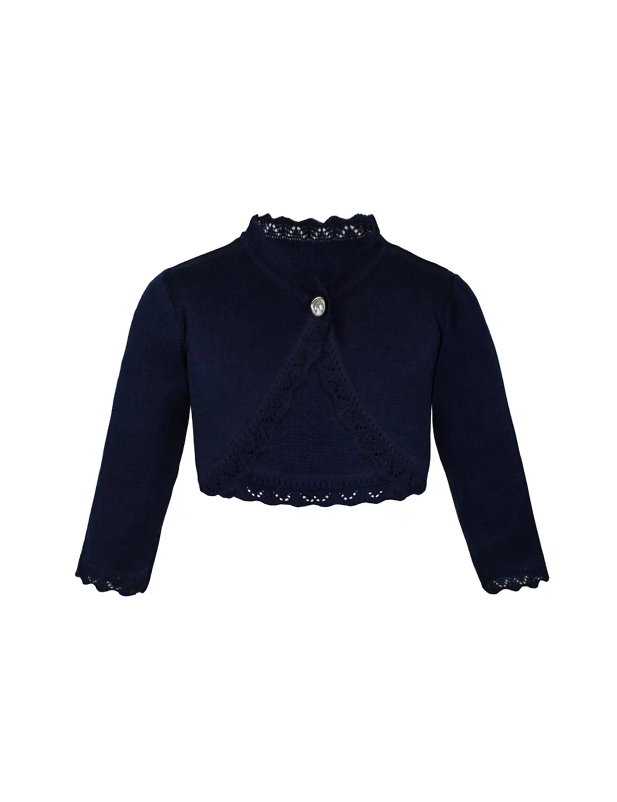 Little Girls' Knit Long Sleeve Button Closure Bolero Cardigan Shrug