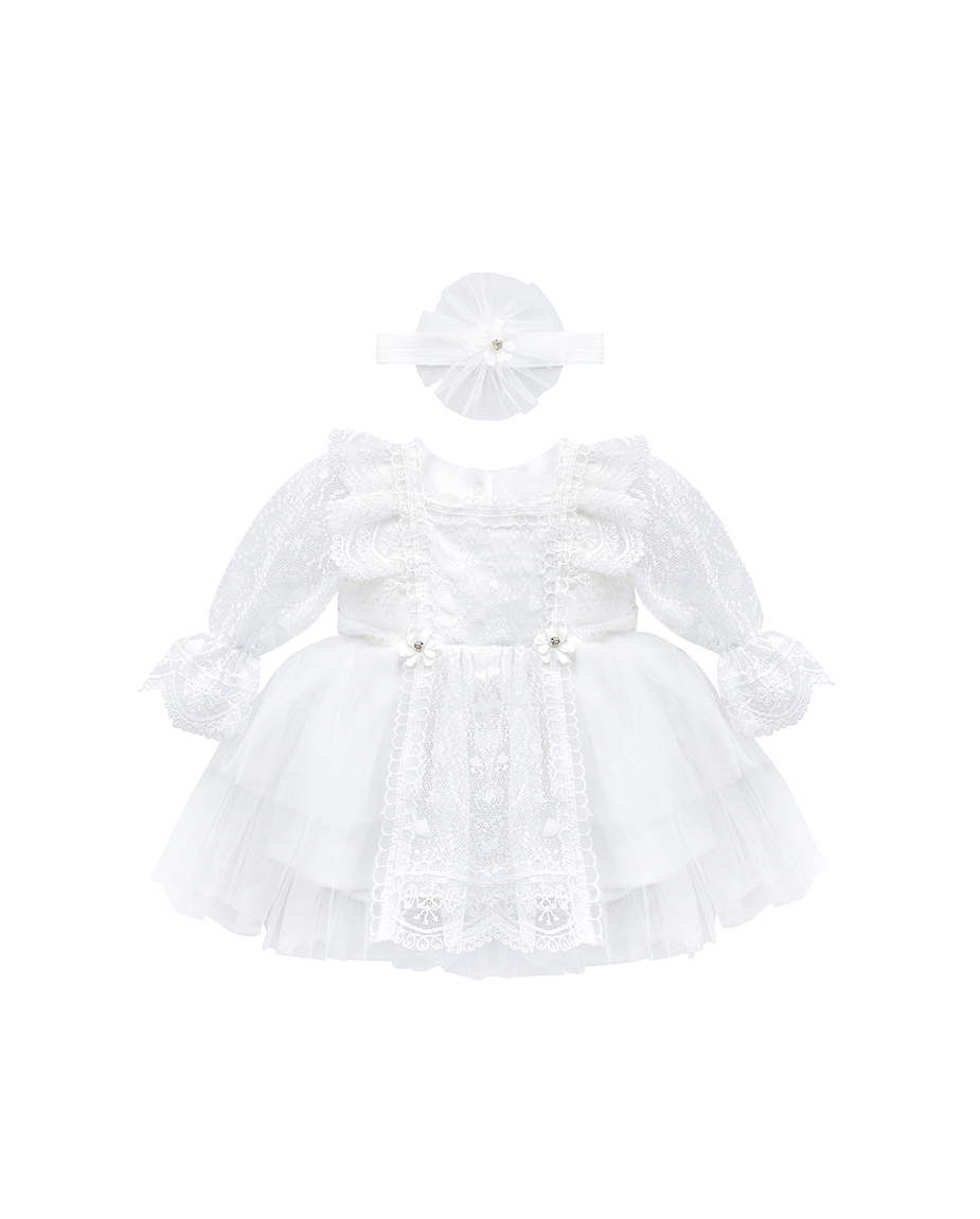 Baby Girls' Lace Floral Embroidered Dress