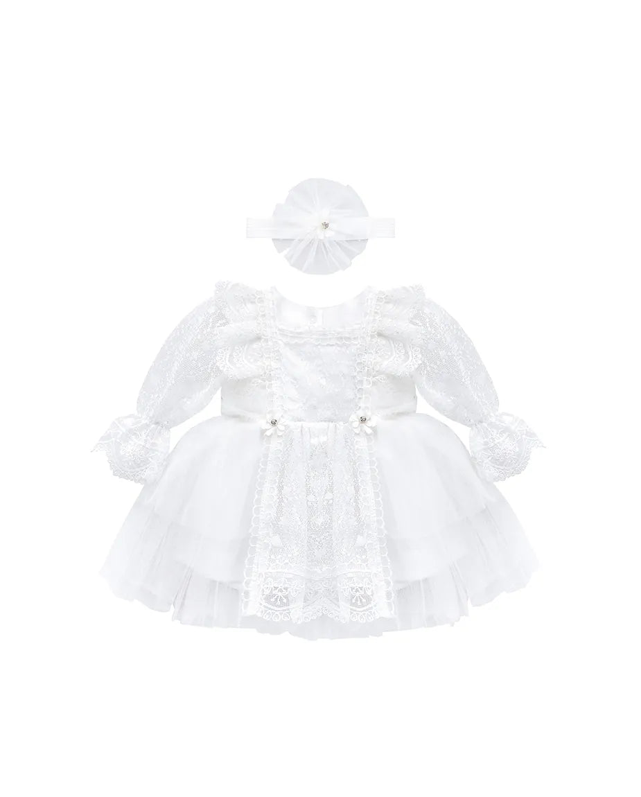 Baby Girls' Lace Floral Embroidered Dress