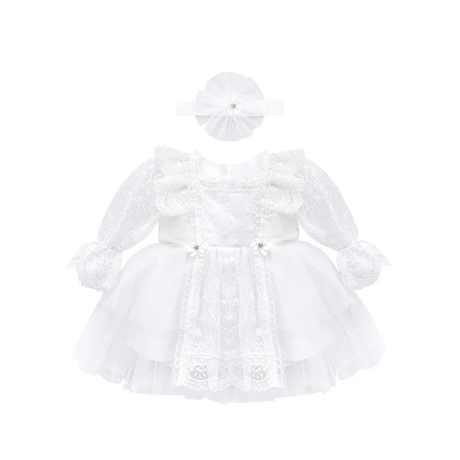 Baby Girls' Lace Floral Embroidered Dress