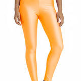 Girls Shiny High Waisted Leggings – Dance & Gymnastics Stretch Tights