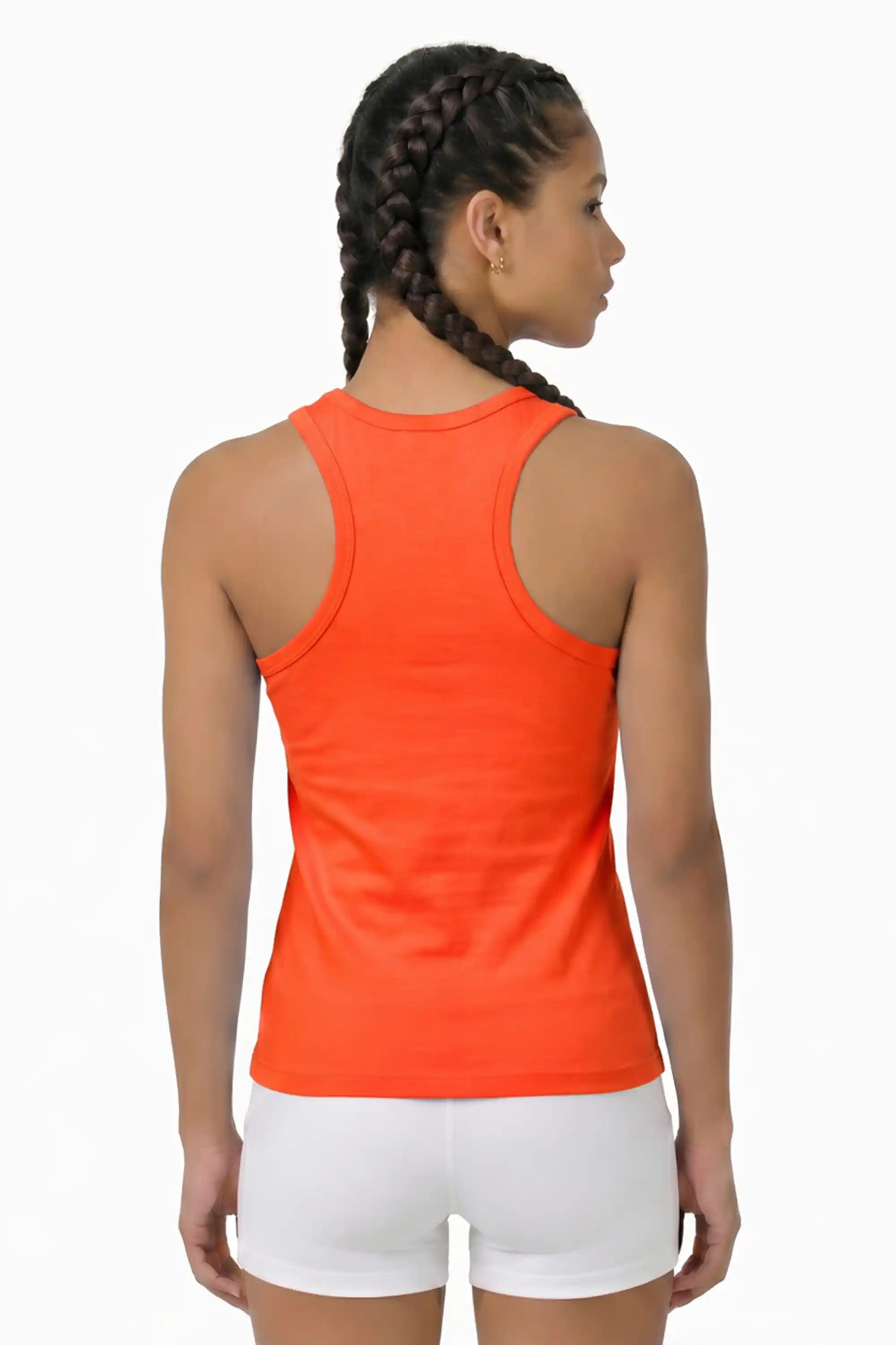 Girls' Soft Solid Cotton Blend Racerback Tank Top