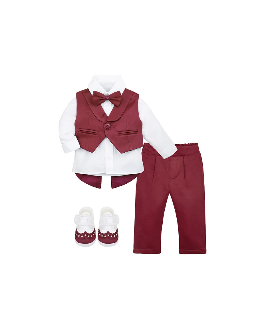 Newborn 4-Piece Tuxedo Suit Set