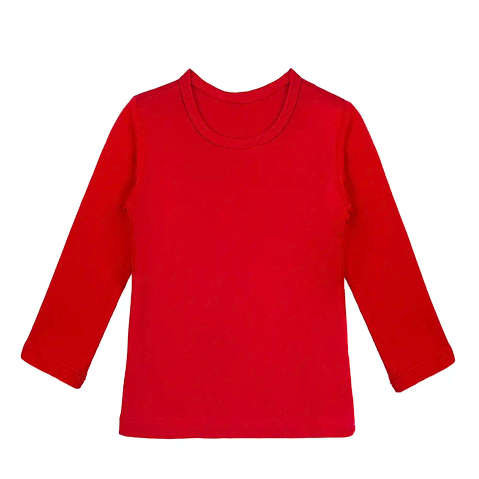 Lilax Girls' Basic Long Sleeve Round Neck Cotton T-Shirt