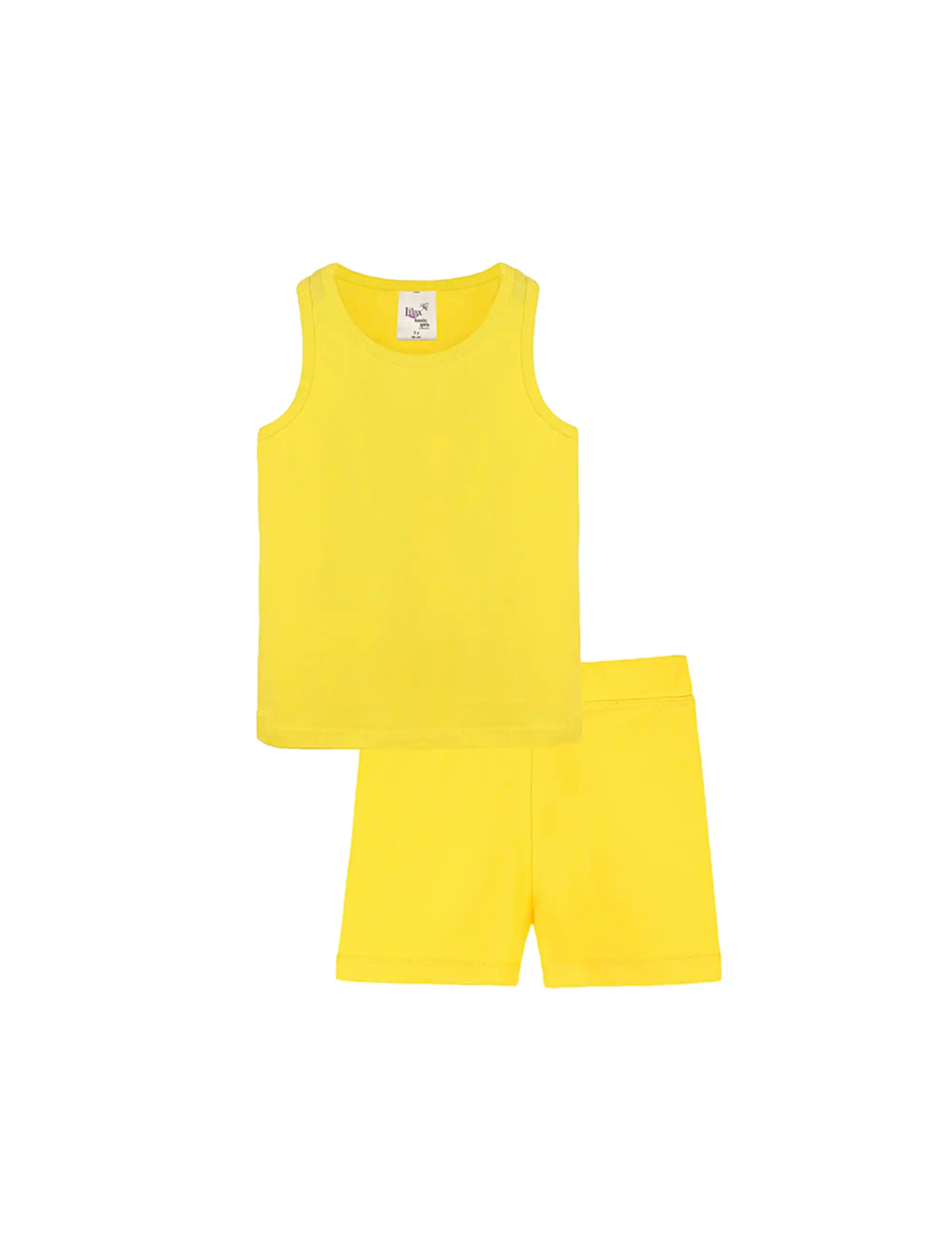 Girls' Racerback Tank Top and Solid Soft Dance Short Color Match Set