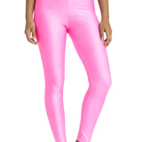 Girls Shiny High Waisted Leggings – Dance & Gymnastics Stretch Tights