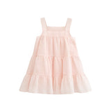 Toddler Cotton Layered Square Neckline Dress