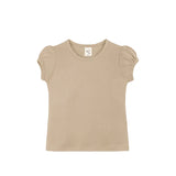 Girls' Basic Cotton T-Shirt  Short Puff Sleeve Crewneck / Toddler