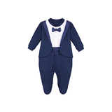 Baby Boy Footie Tuxedo Outfit with Bow Tie for Christmas Holidays - The Perfect Gentleman Look