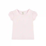 Girls' Basic Cotton T-Shirt  Short Puff Sleeve Crewneck / Toddler
