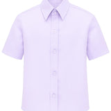 Lilax Boys Classic Short Sleeve Button Down Casual Solid Dress Shirt