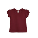 Girls' Basic Cotton T-Shirt  Short Puff Sleeve Crewneck / Toddler