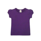 Girls' Basic Cotton T-Shirt  Short Puff Sleeve Crewneck / Toddler