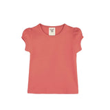 Girls' Basic Cotton T-Shirt  Short Puff Sleeve Crewneck / Toddler