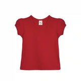 Girls' Basic Cotton T-Shirt  Short Puff Sleeve Crewneck / Toddler