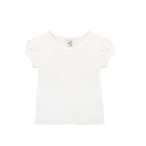 Girls' Basic Cotton T-Shirt  Short Puff Sleeve Crewneck / Toddler
