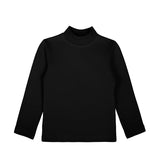 Toddler Cotton Long Sleeve Basic Mock-Neck T-Shirt