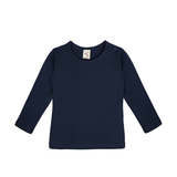 Baby Cotton Long Sleeve Basic Crewneck T-Shirt