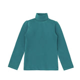 Little Girls Cotton Long Sleeve Basic Turtleneck T-Shirt