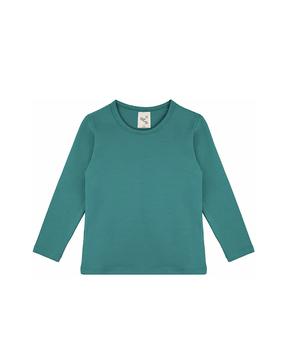 Toddler Cotton Long Sleeve Basic Crewneck T-Shirt